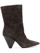 Ash Tapered Heel Ankle Boots - Brown