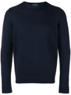 Zanone Ribbed Shoulder Sweater - Blue
