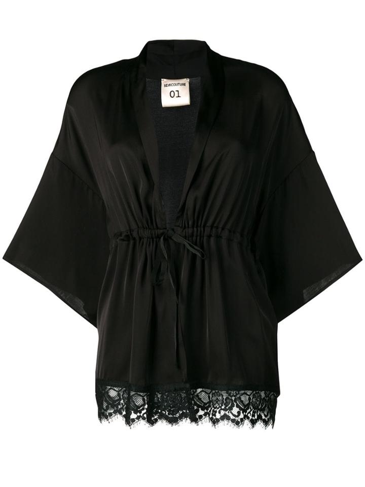 Semicouture Batwing Sleeve Blouse - Black