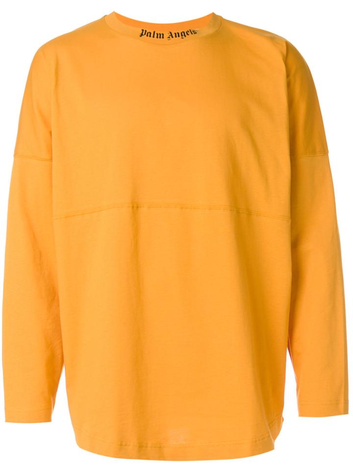 Palm Angels Logo Collar T-shirt - Yellow & Orange