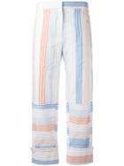 Stella Mccartney Striped Cropped Trousers, Women's, Size: 38, White, Cotton/acetate/cupro/viscose