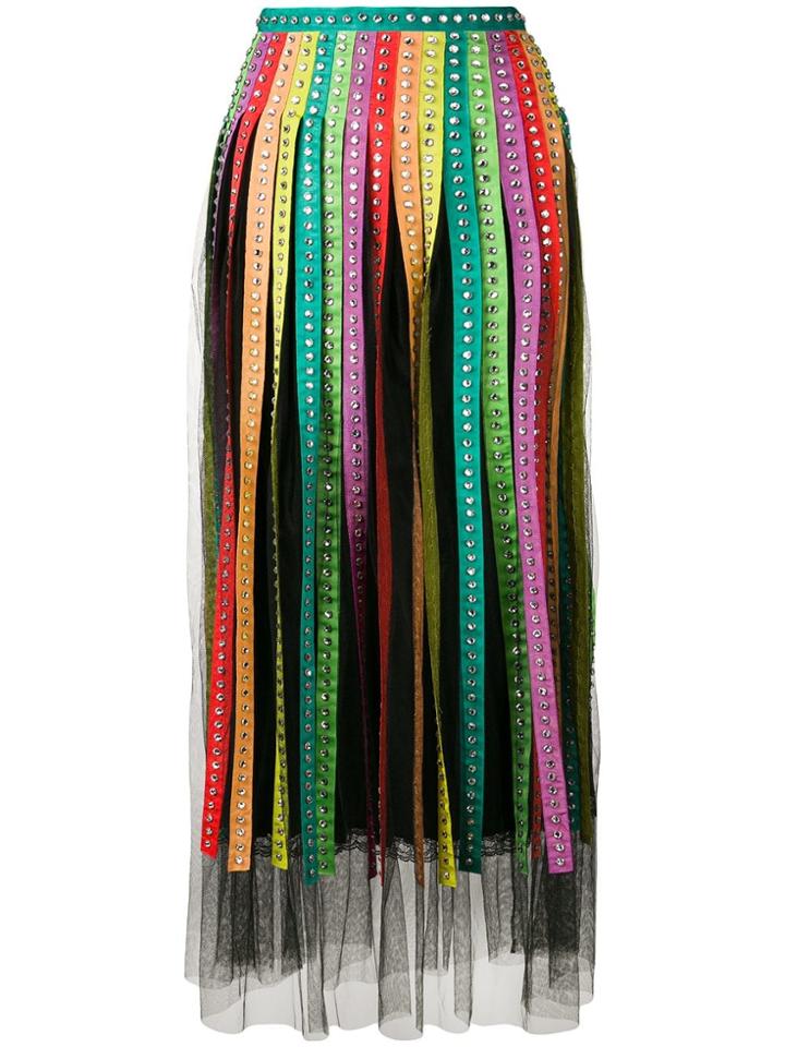 Gucci Rhinestone Rainbow Skirt - Black