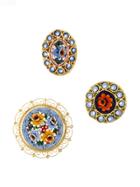Dsquared2 Set Of Three Floral Brooches - Multicolour