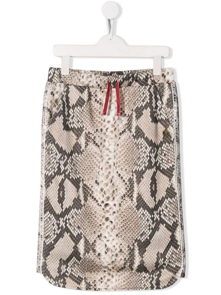 Roberto Cavalli Junior Snake Print Skirt - Neutrals