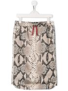 Roberto Cavalli Junior Snake Print Skirt - Neutrals