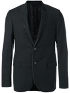 Lanvin Piped Blazer, Men's, Size: 50, Black, Wool/mohair