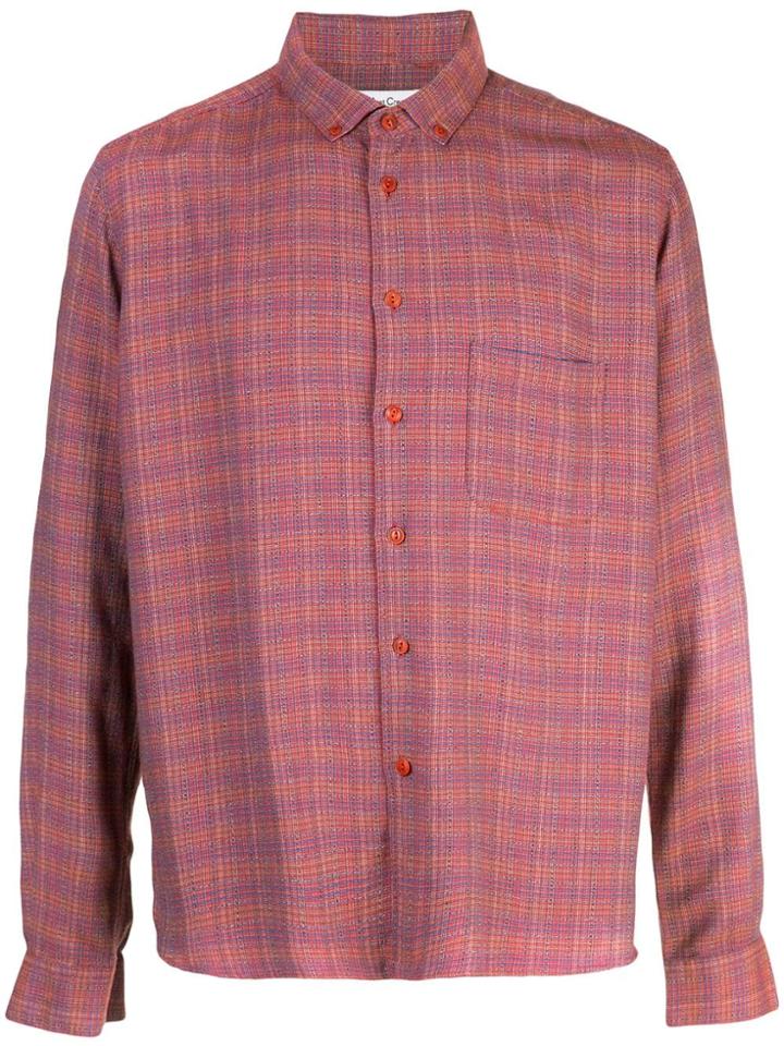 Ymc Check Pattern Shirt - Red