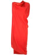 Jean Paul Knott Asymmetric Hem Dress - Red