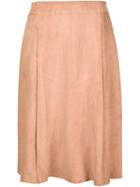 Adam Lippes Suede Midi Skirt, Women's, Size: 2, Nude/neutrals, Suede