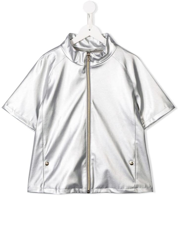 Herno Kids Teen Metallic Styled Jacket - Silver
