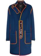 Calvin Klein 205w39nyc Military Style Contrast Trim Trench Coat - Blue