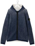 Stone Island Junior Zipped Hoodie - Blue