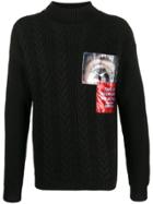 Frankie Morello Patch Detail Mock-neck Jumper - Black