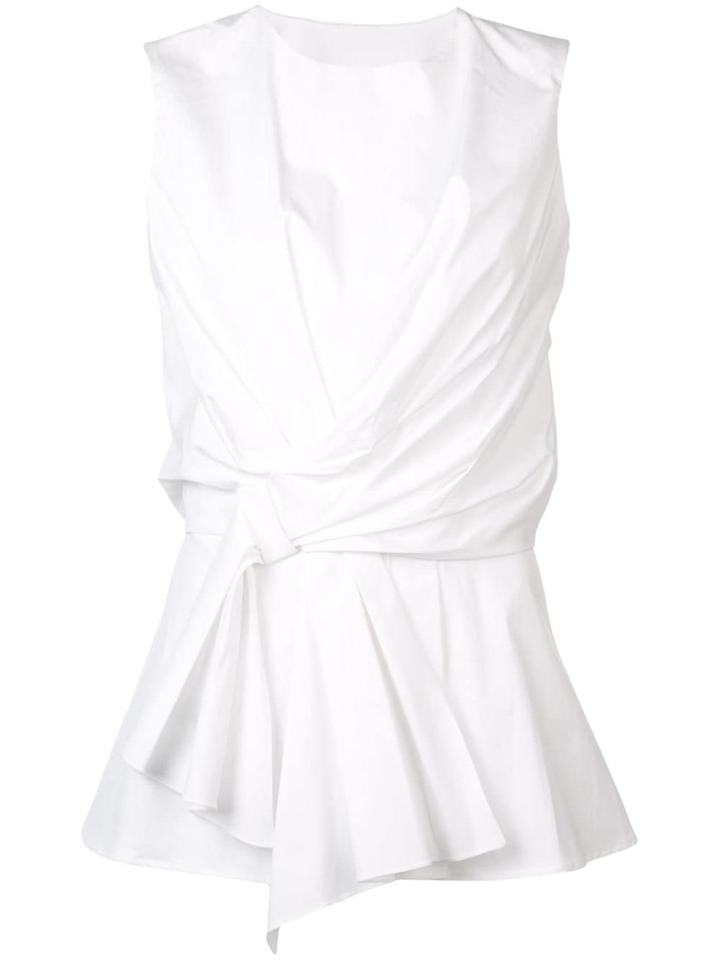 Carolina Herrera Folded Front Blouse - White