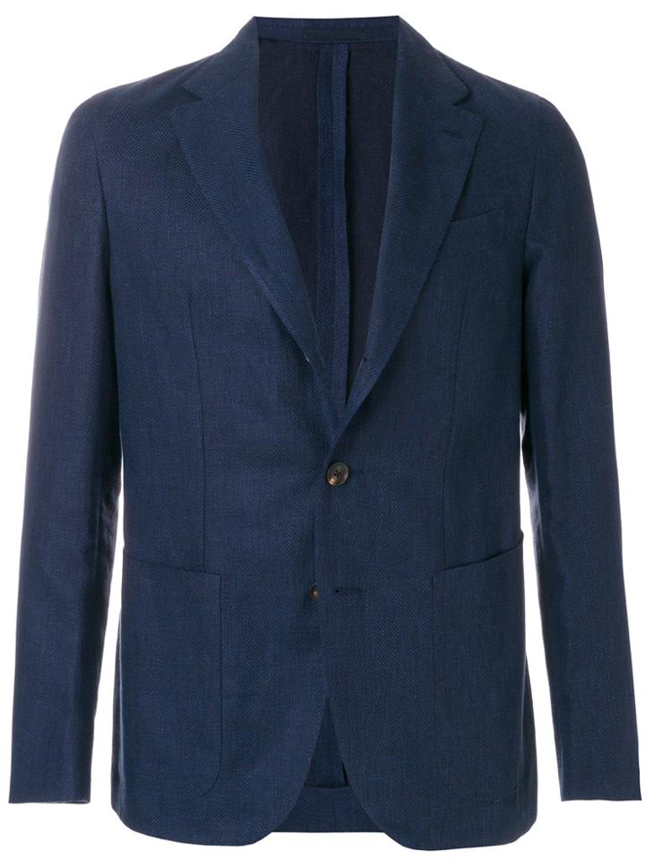 Caruso Classic Single-breasted Blazer - Brown