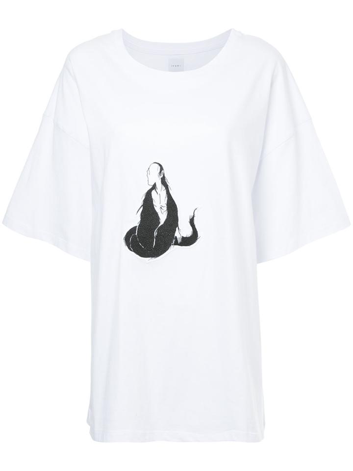 Ikumi Appliqué Oversized T-shirt - White