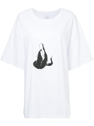 Ikumi Appliqué Oversized T-shirt - White