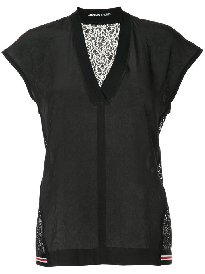 Marc Cain Lace Panel T-shirt - Black