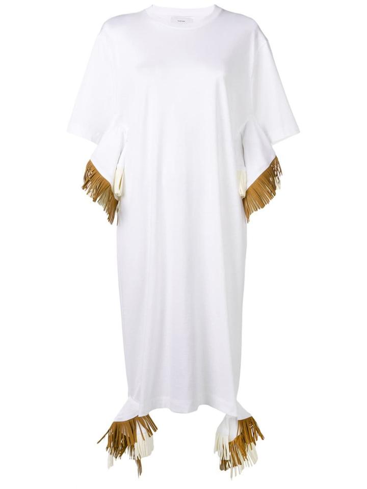 Facetasm Fringe Detail Dress - White