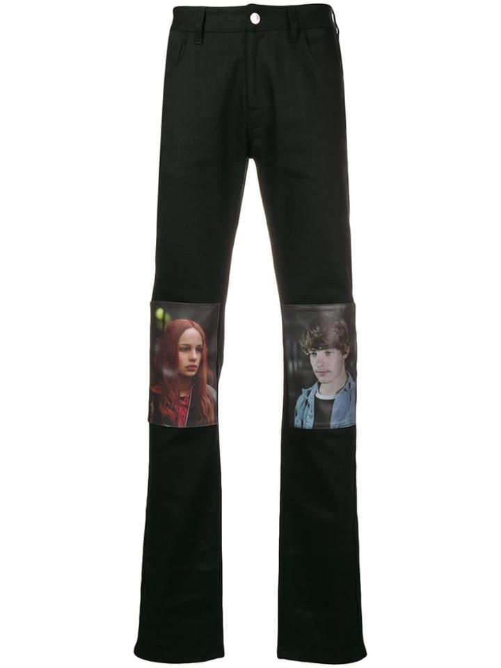 Raf Simons Graphic Print Fitted Jeans - Black