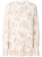 Chloé Patterned Oversized Sweater - Nude & Neutrals