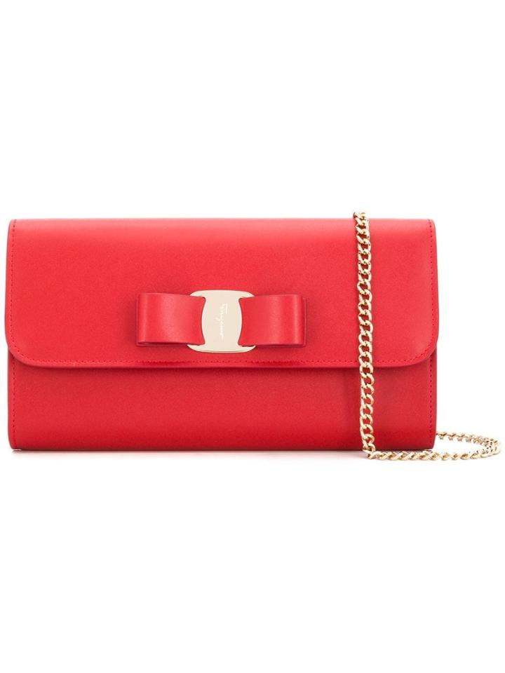 Salvatore Ferragamo Vara Bow Clutch - Red