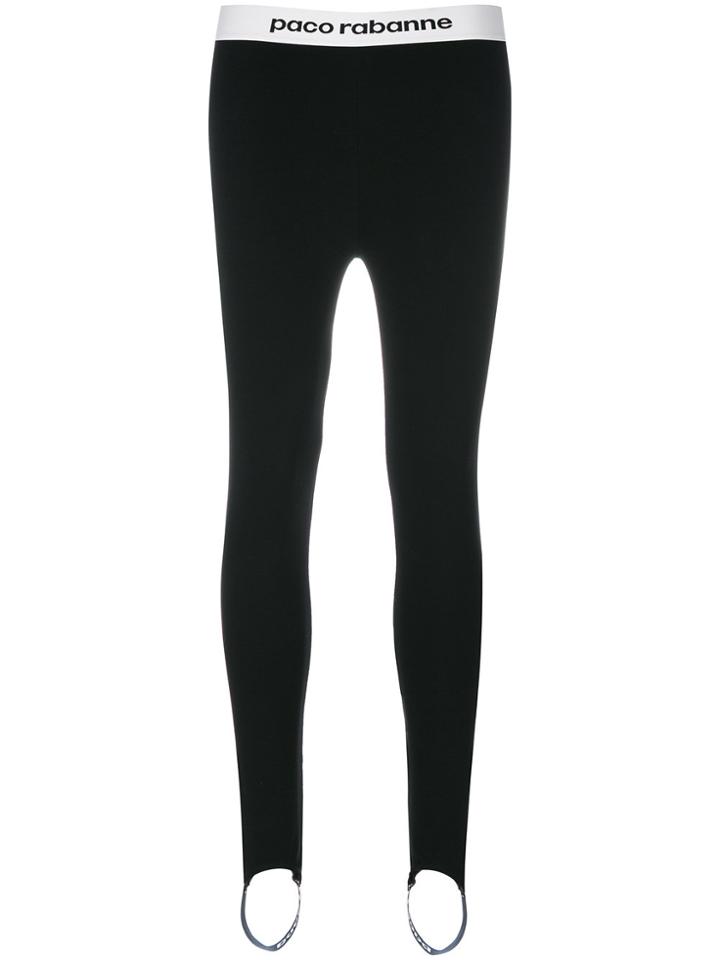 Paco Rabanne Elasticated Waistband Leggings - Black