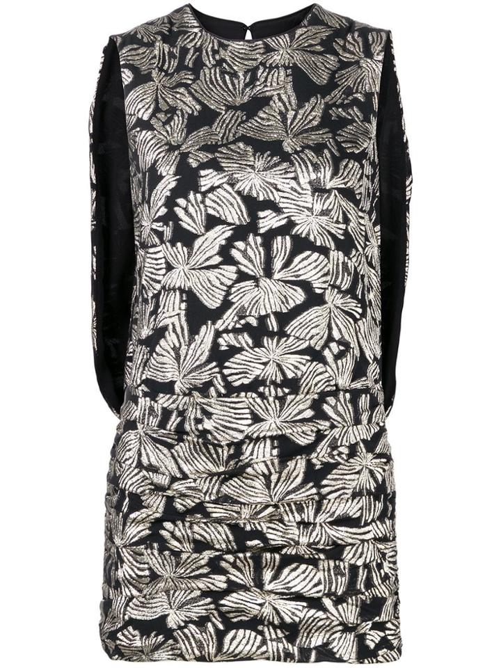 Saint Laurent Floral Short Dress - Black