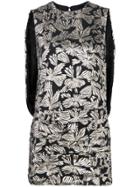 Saint Laurent Floral Short Dress - Black