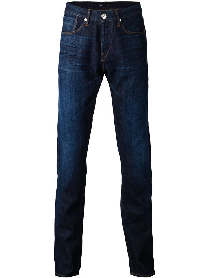 3x1 Stone Wash Jeans, Men's, Size: 38, Blue, Cotton/polyurethane