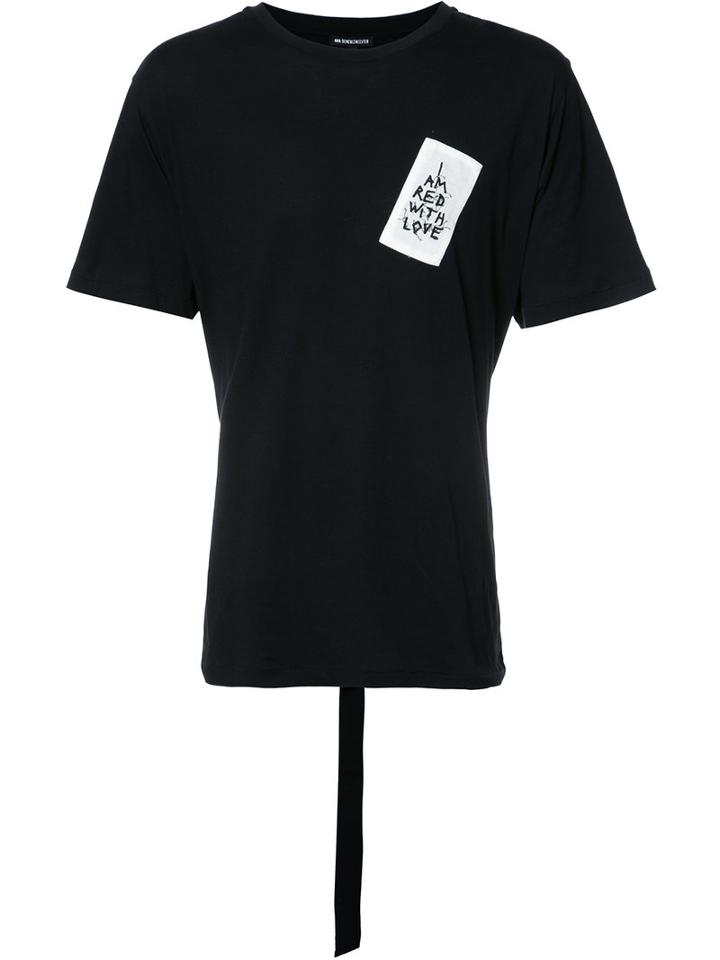 Ann Demeulemeester I Am Red With Love T-shirt, Men's, Size: Small, Black, Cotton