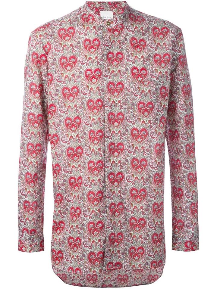 Paul Smith Paisley Print Shirt, Men's, Size: Medium, Red, Cotton