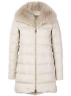 Herno Fur Trim Collar Padded Jacket - Nude & Neutrals