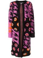 Opening Ceremony Patterned Cardi-coat, Women's, Size: Xs/s, Black, Acrylic/merino/spandex/elastane