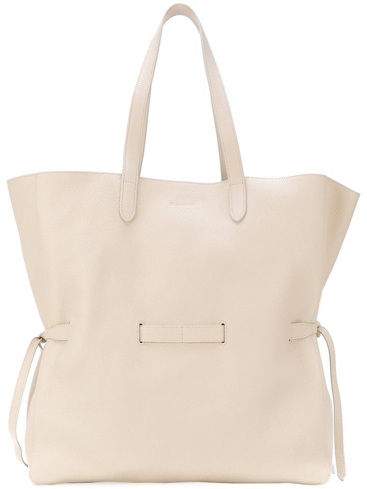 Jil Sander - Belted Shopping Bag - Women - Calf Leather - One Size, Nude/neutrals, Calf Leather