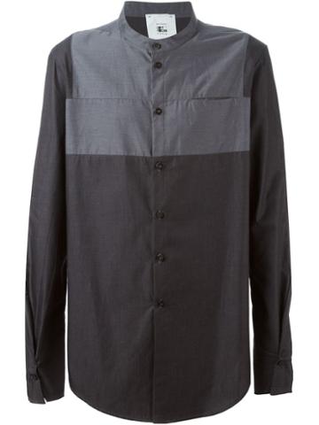 Lost And Found Rooms Panelled Band Collar Shirt