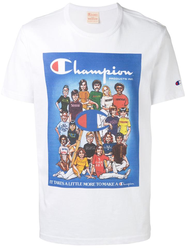 Champion Logo Print T-shirt, Men's, Size: Xl, White, Cotton