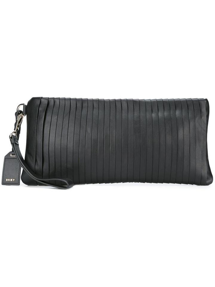 Dkny Pleated Clutch, Women's, Black
