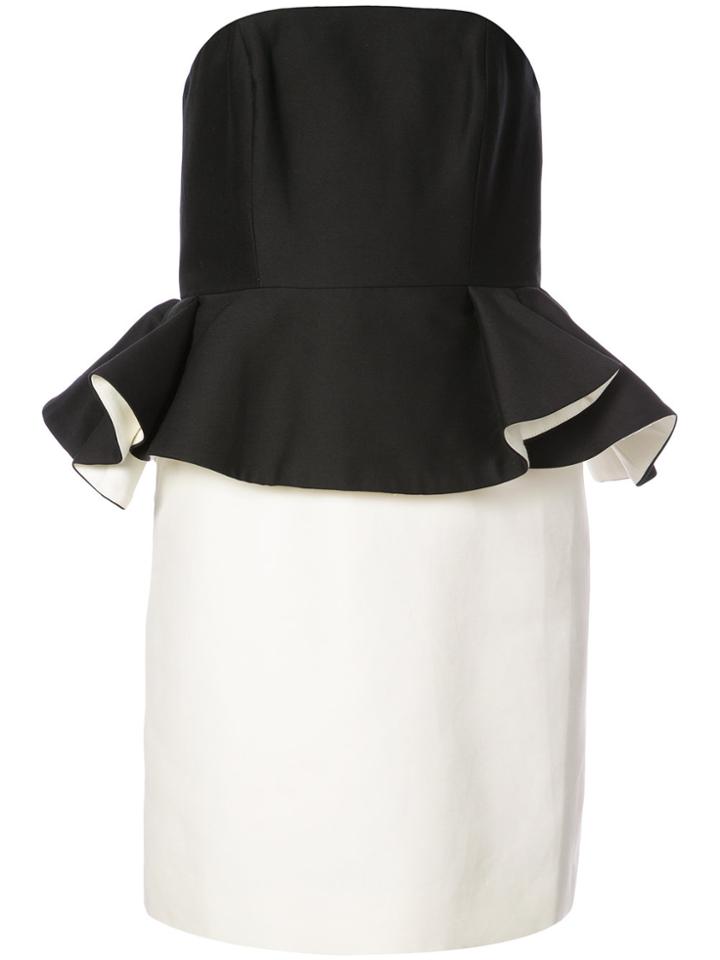 Halston Heritage Peplum Contrast Panel Dress - Black