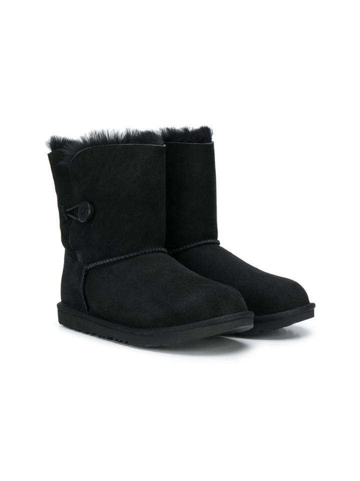 Ugg Australia Kids Teen Leather Ankle Boots - Black