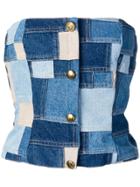 Romeo Gigli Patchwork Corset Top - Blue