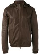 Desa 1972 Zip Up Hooded Jacket, Men's, Size: 50, Brown, Leather/cotton