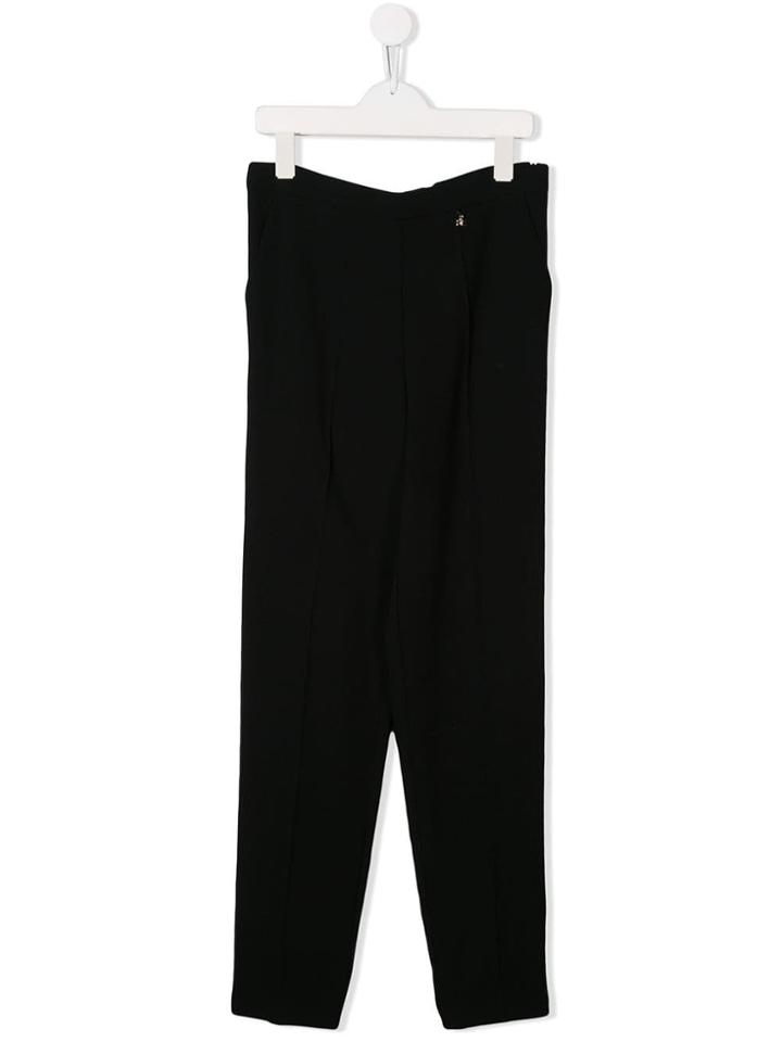 Elisabetta Franchi La Mia Bambina Plain Smart Trousers - Black