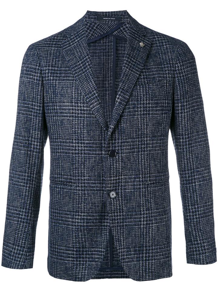 Tagliatore - Checked Blazer - Men - Cotton/polyamide/spandex/elastane/viscose - 54, Blue, Cotton/polyamide/spandex/elastane/viscose