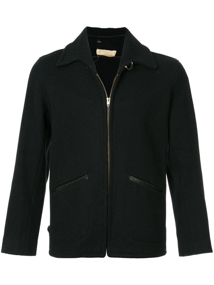 Fake Alpha Vintage Back Belted Zipped Jacket - Blue