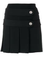 Versus Pleated Button Tab Mini Skirt - Black