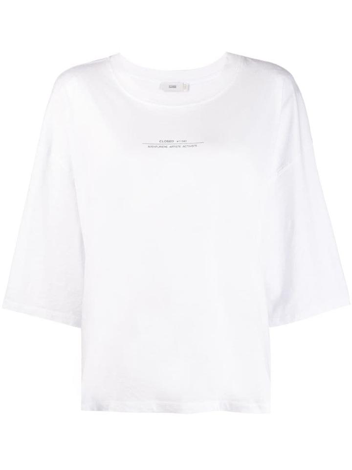 Closed Printed Logo Oversized T-shirt - White