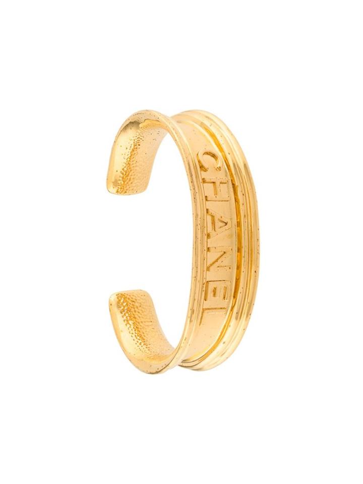 Chanel Vintage Logo Cuff, Women's, Metallic