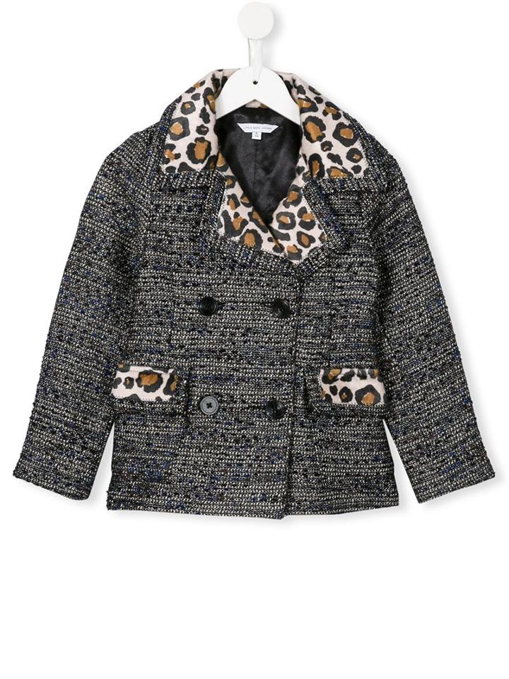 Little Marc Jacobs Jacquard Coat, Girl's, Size: 12 Yrs, Black
