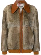 Gucci Fur Bomber Jacket - Brown